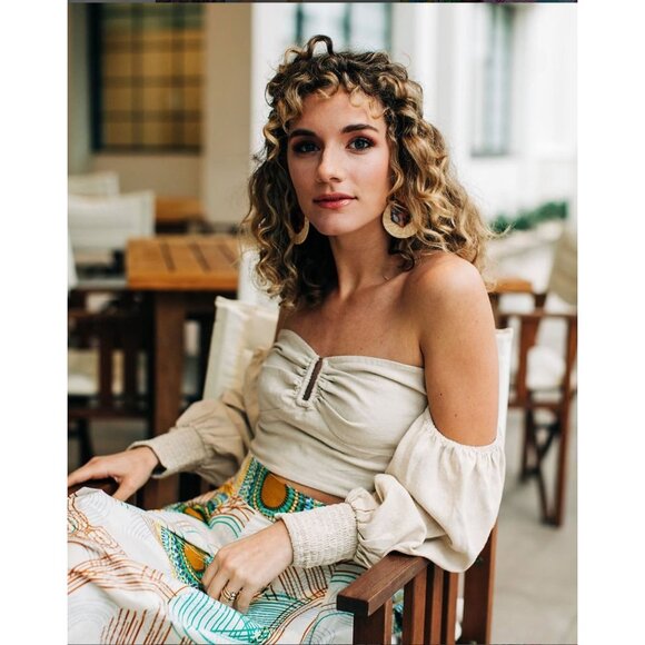 Francis + Benedict Skirt NWOT Shine Maxi 100% Cotton African Wax Print Sz M - Picture 2 of 9